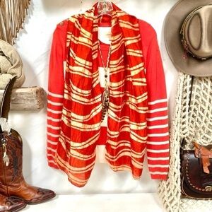 Silk Christmas candy cane vibe soft scarf/neck wrap w holiday cabin vibe